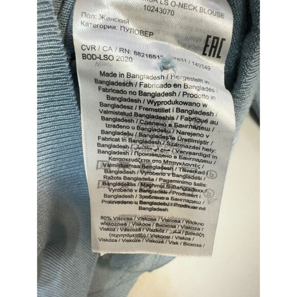 Vero Moda Womens Knit Blouse Pullover Size Large Light Blue Viscose Blend - Picture 4 of 14